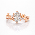 Oval Cut Lab Grown Diamond Engagement 9K Gold Ring