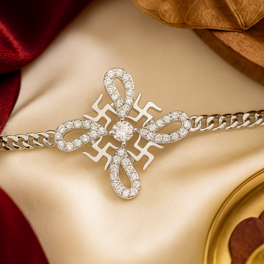 Shubhika Sterling Silver Rakhi