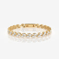 Classic Marquise Cut Moissanite Diamond Sterling Silver Bracelet