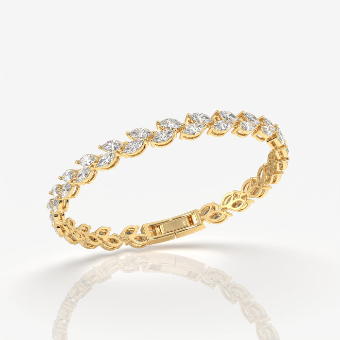 Classic Marquise Cut Moissanite Diamond Sterling Silver Bracelets