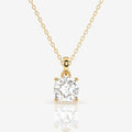 Cushion Cut Lab Grown Diamond Solitaire 14k Gold Pendant