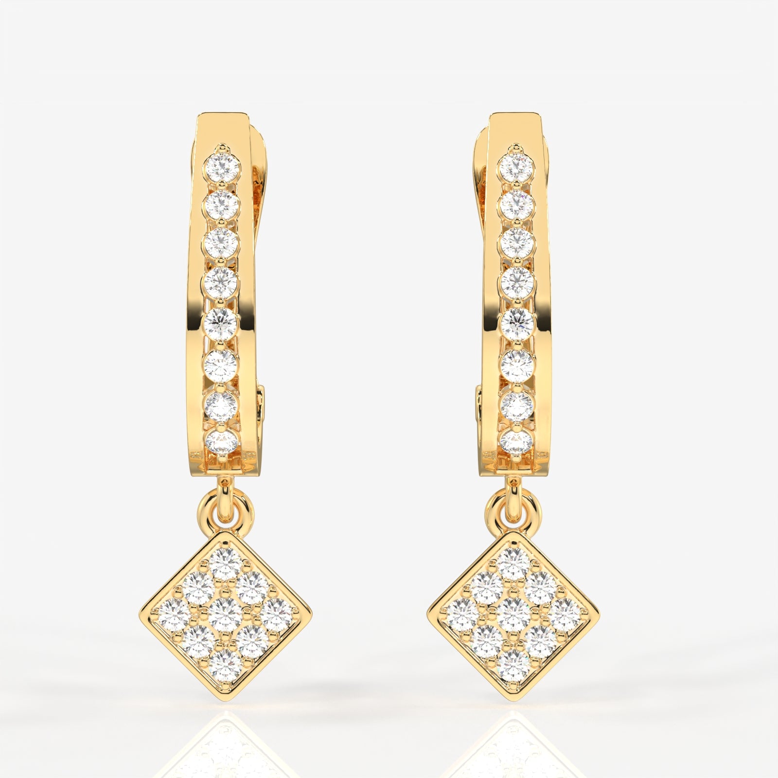 Diamond Dew Lab Grown Hoops 14k Gold Earrings