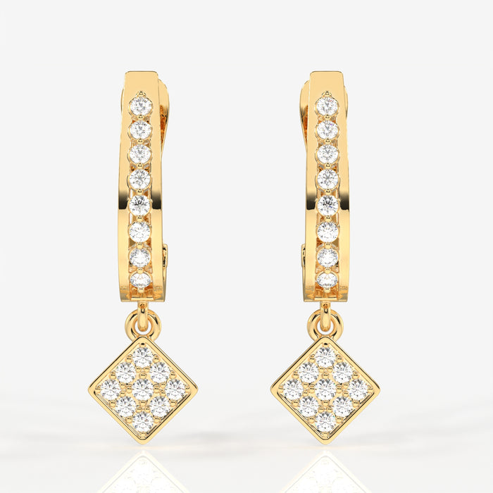 Diamond Dew Lab Grown Hoops 14k Gold Earrings