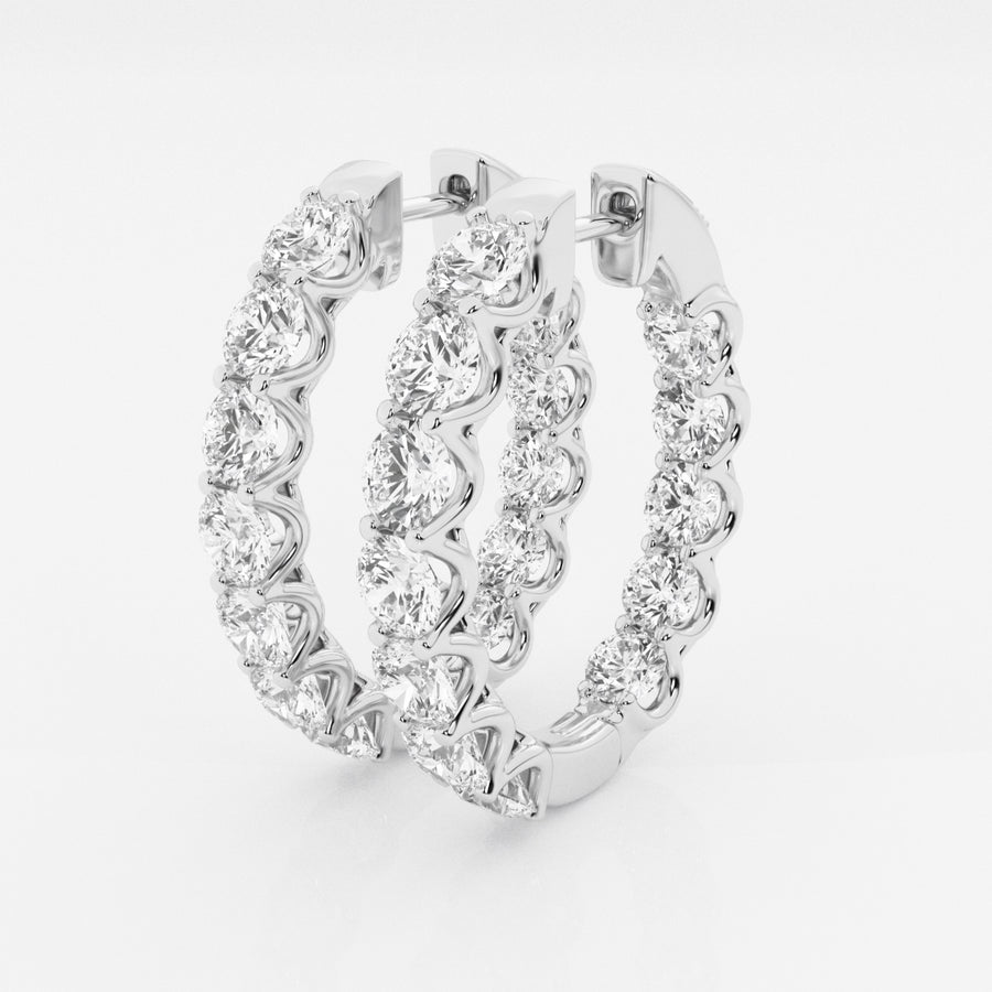 Round Cut Moissanite Diamond Oval Hoop Sterling Silver Earrings