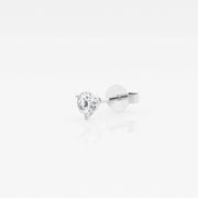 Round Cut Moissanite Diamond Three Prong Single Stud Silver Earring