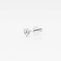 Round Cut Moissanite Diamond Three Prong Single Stud 14k Gold Earring