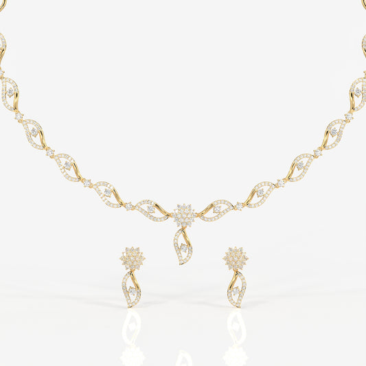 Elara Lab Grown Diamond Designer 14k Gold Necklace