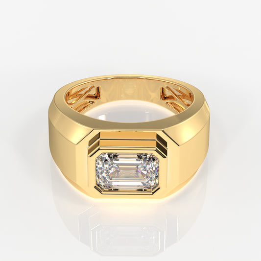 Emerald Cut Moissanite Diamond 14k Gold Ring