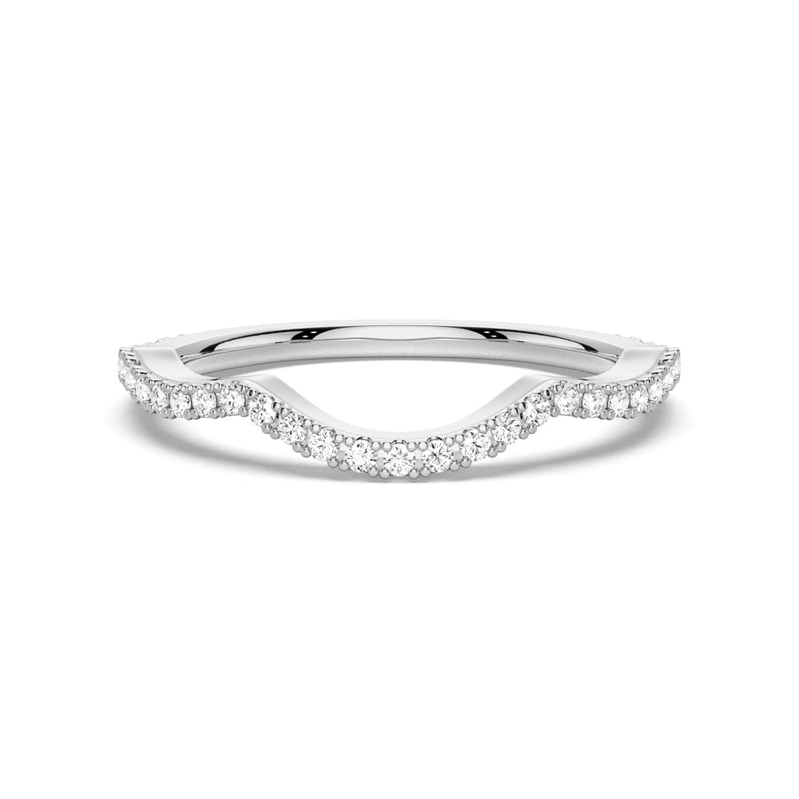 Round Cut Moissanite Diamond Wedding Band 14K Gold Ring