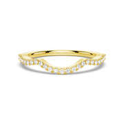 Round Cut Moissanite Diamond Wedding Band 14K Gold Ring