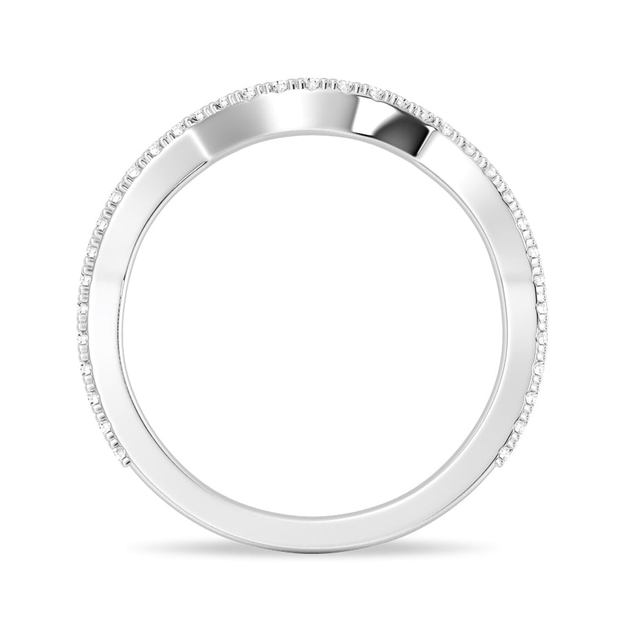 Round Cut Moissanite Diamond Wedding Band 14K Gold Ring
