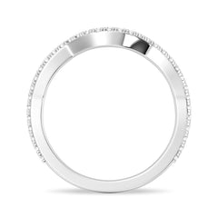 Round Cut Moissanite Diamond Wedding Band Sterling Silver Ring