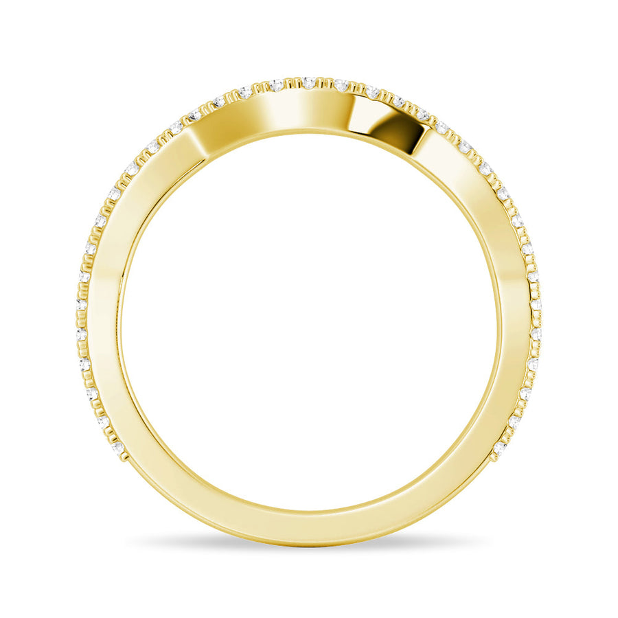 Round Cut Moissanite Diamond Wedding Band 14K Gold Ring