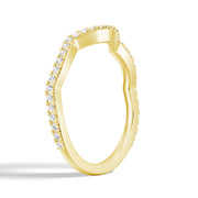 Round Cut Moissanite Diamond Wedding Band 14K Gold Ring