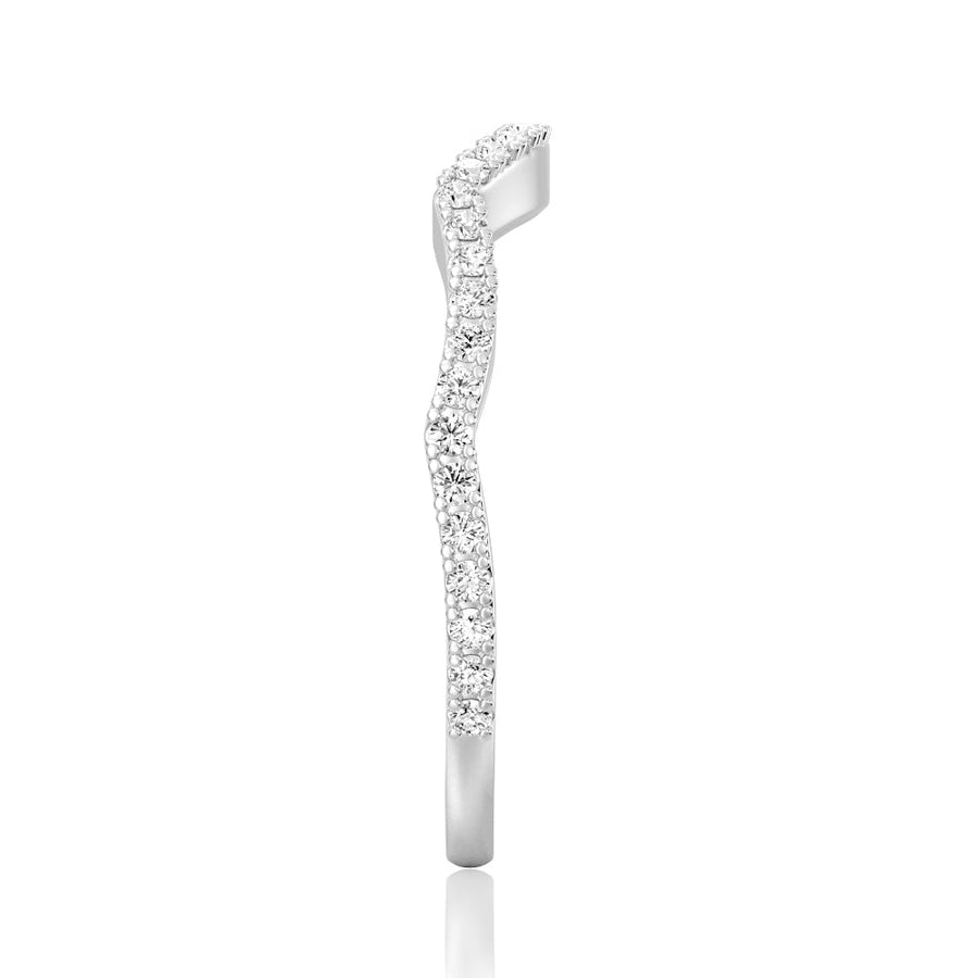 Round Cut Moissanite Diamond Wedding Band 14K Gold Ring