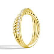 Round Cut Moissanite Diamond Wedding Band Sterling Silver Ring