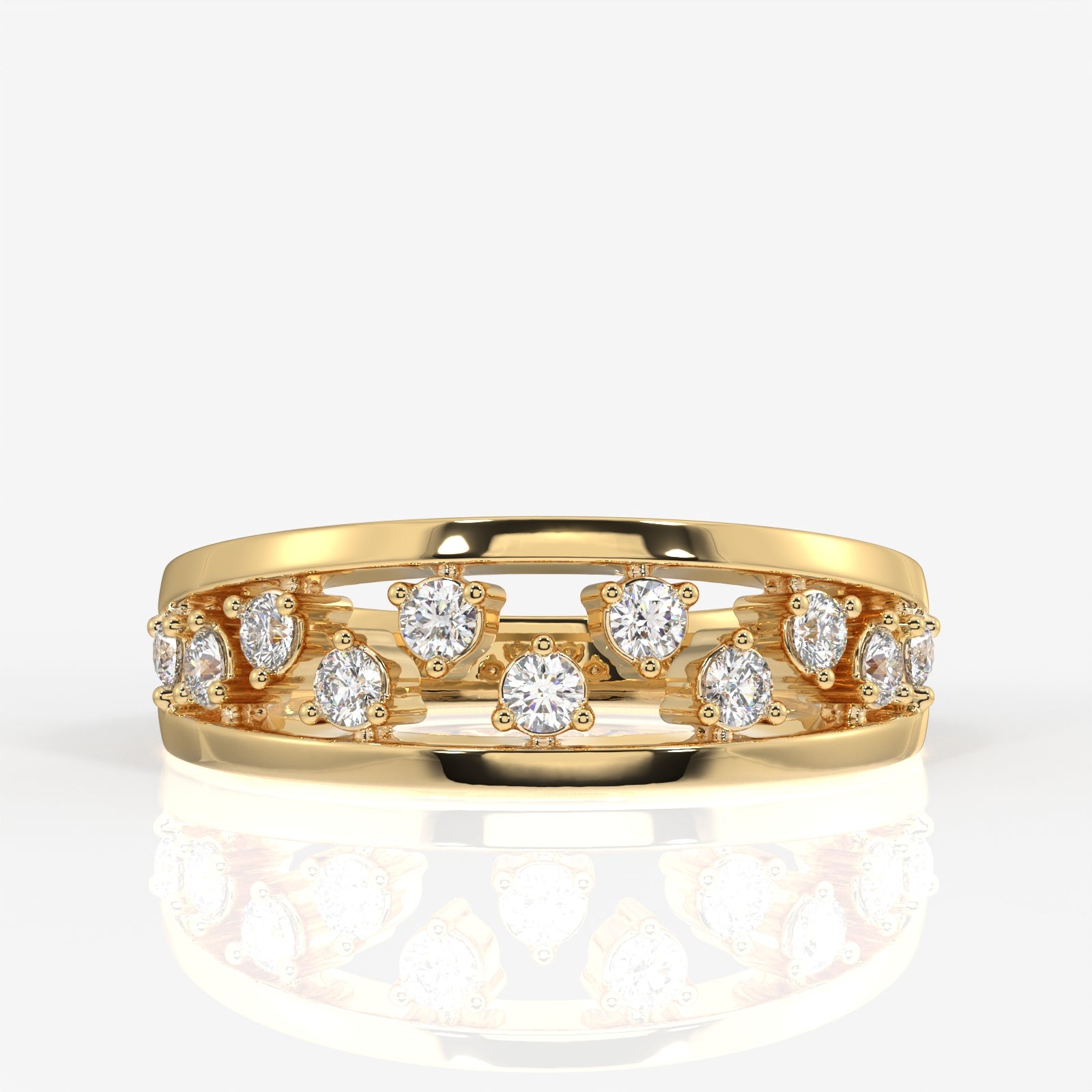 Floral Bliss Lab Grown Diamond 18k Gold Band