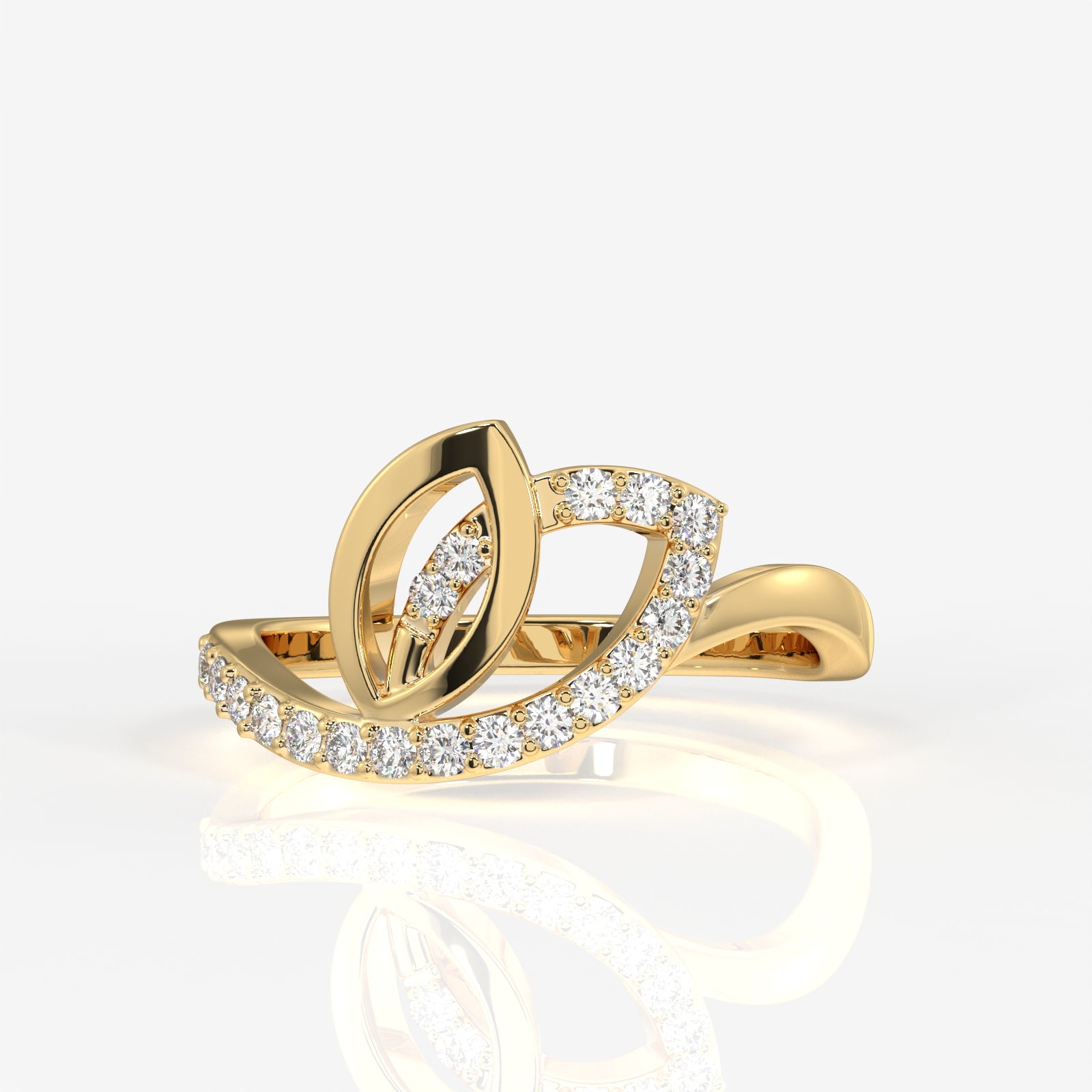 Floral Grace Lab Grown Diamond 14k Gold Ring