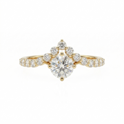 Round Cut Moissanite Diamond Sterling Silver Engagement Ring