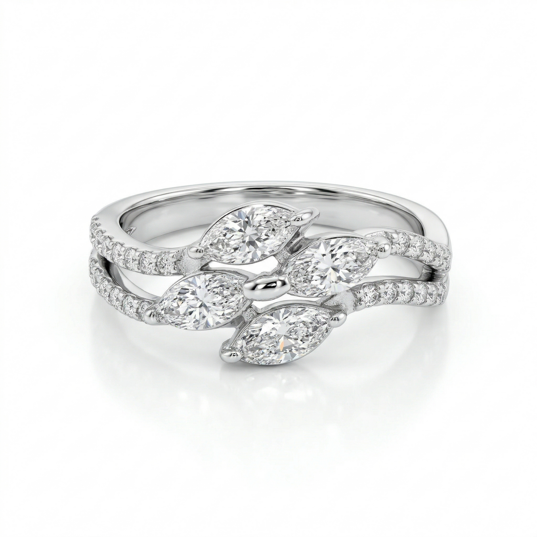 Marquise Cut Lab Grown Diamond 9K Gold Engagement Ring