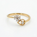 Round Cut Moissanite Diamond Sterling Silver Engagement Ring