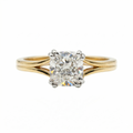 Cushion Cut Moissanite Diamond Sterling Silver Engagement Ring