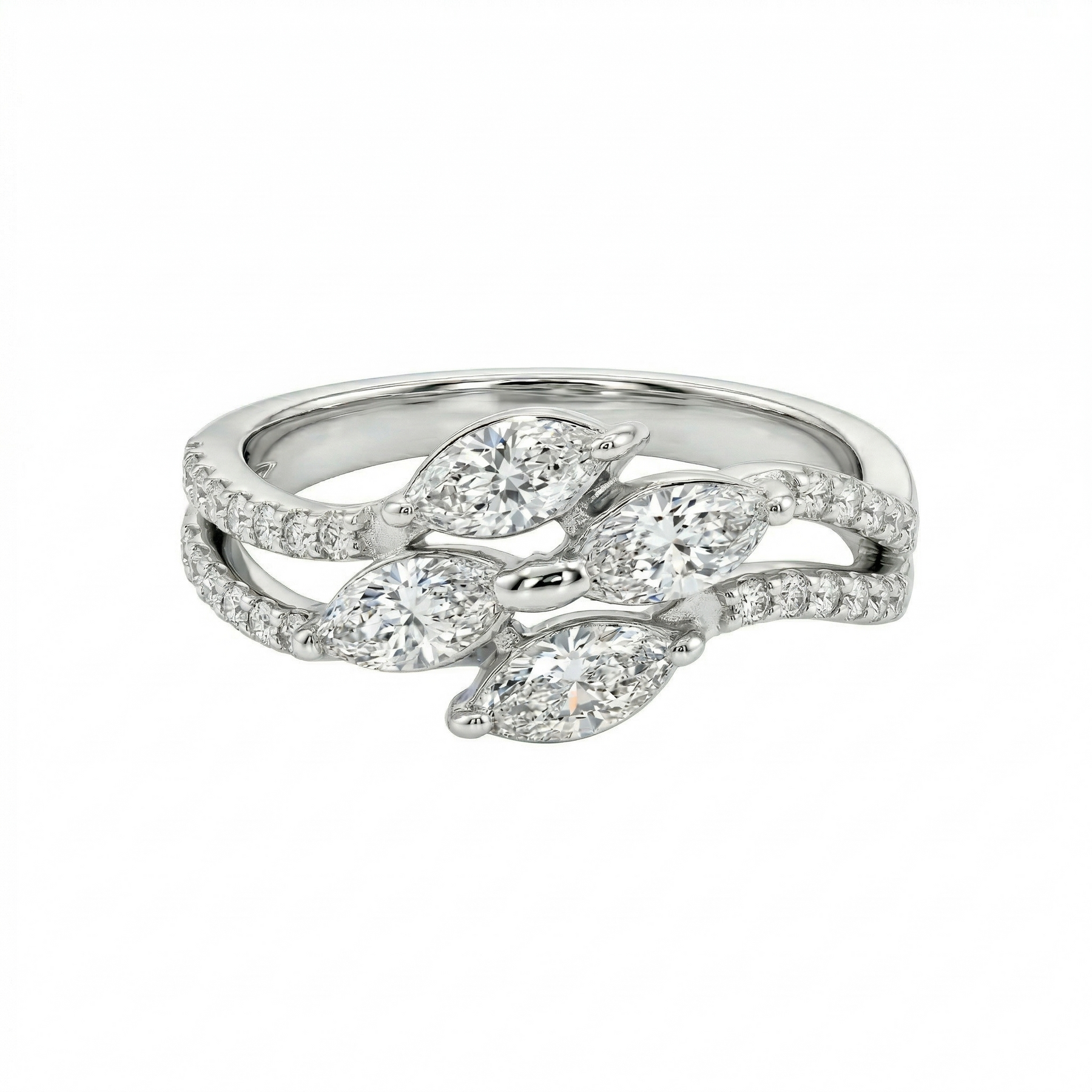 Marquise Cut Lab Grown Diamond 9K Gold Engagement Ring