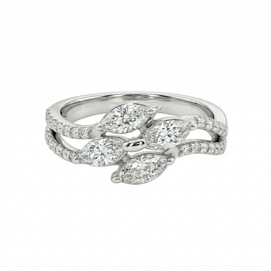 Marquise Cut Lab Grown Diamond 9K Gold Engagement Ring