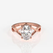 Get Oval Cut Moissanite Diamond Engagement Sterling Silver Ring
