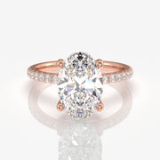 Get Oval Cut Moissanite Diamond Pave Sterling Silver Ring