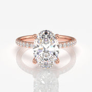 Get Oval Cut Moissanite Diamond Pave Sterling Silver Ring