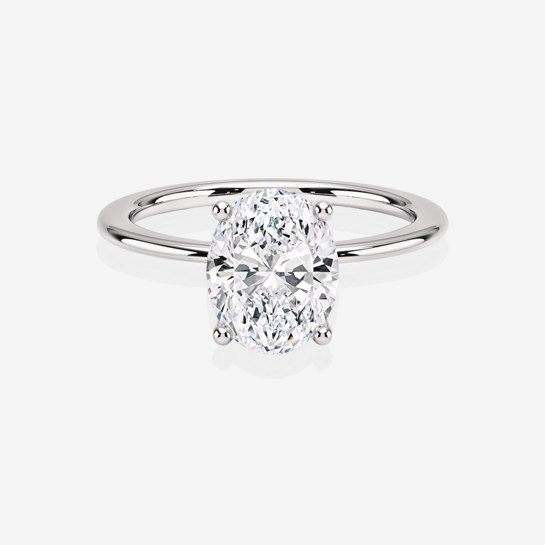 Get Oval Cut Moissanite Diamond Solitaire Engagement Sterling Silver Ring