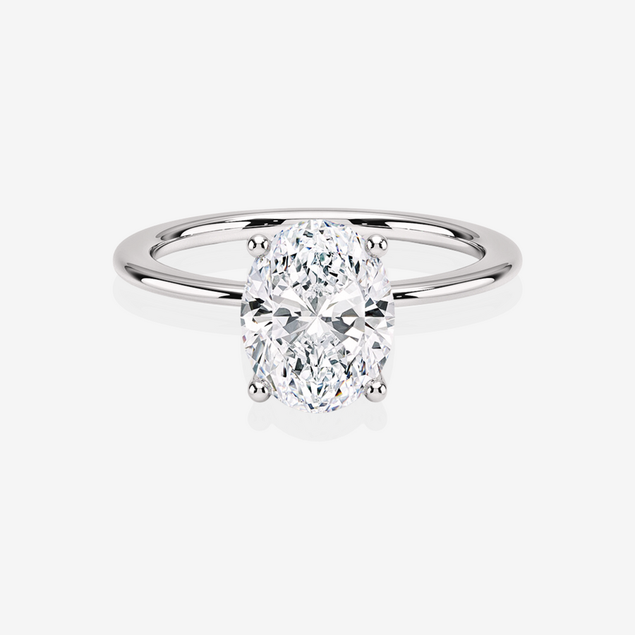 Get Oval Cut Moissanite Diamond Solitaire Engagement Sterling Silver Ring