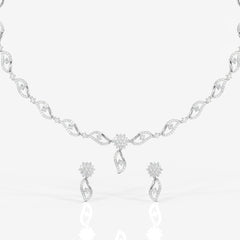 Get Premium Round Cut Moissanite Diamond Sterling Silver Necklace & Earrings