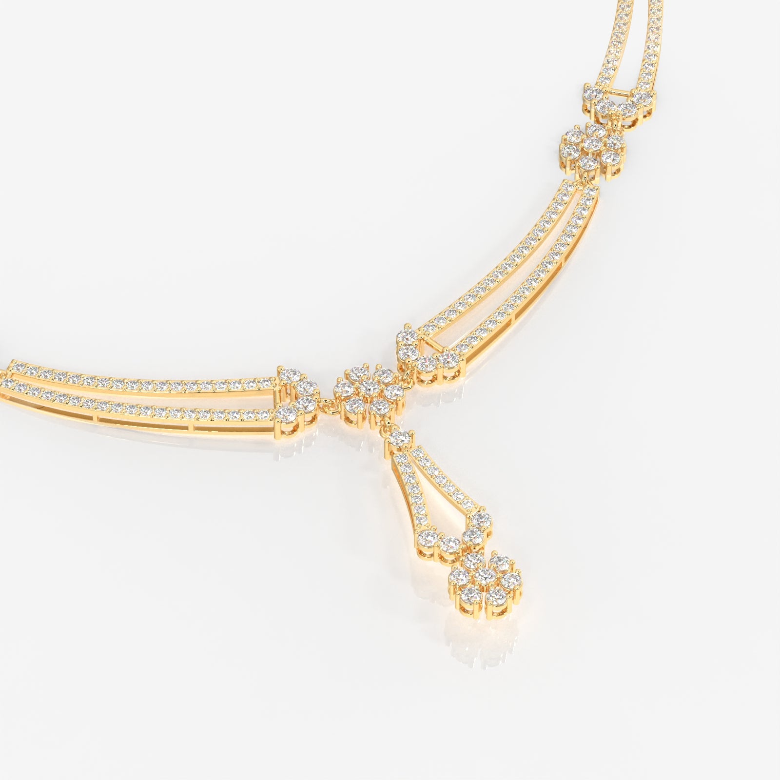 Get Round Cut Moissanite Diamond Sterling Silver Necklace & Earrings Set