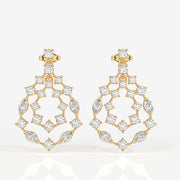 Golden Vine Lab Grown Drop 14k Gold Earrings