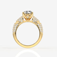 Portuguese Cut Moissanite Diamond Cocktail Sterling Silver Rings