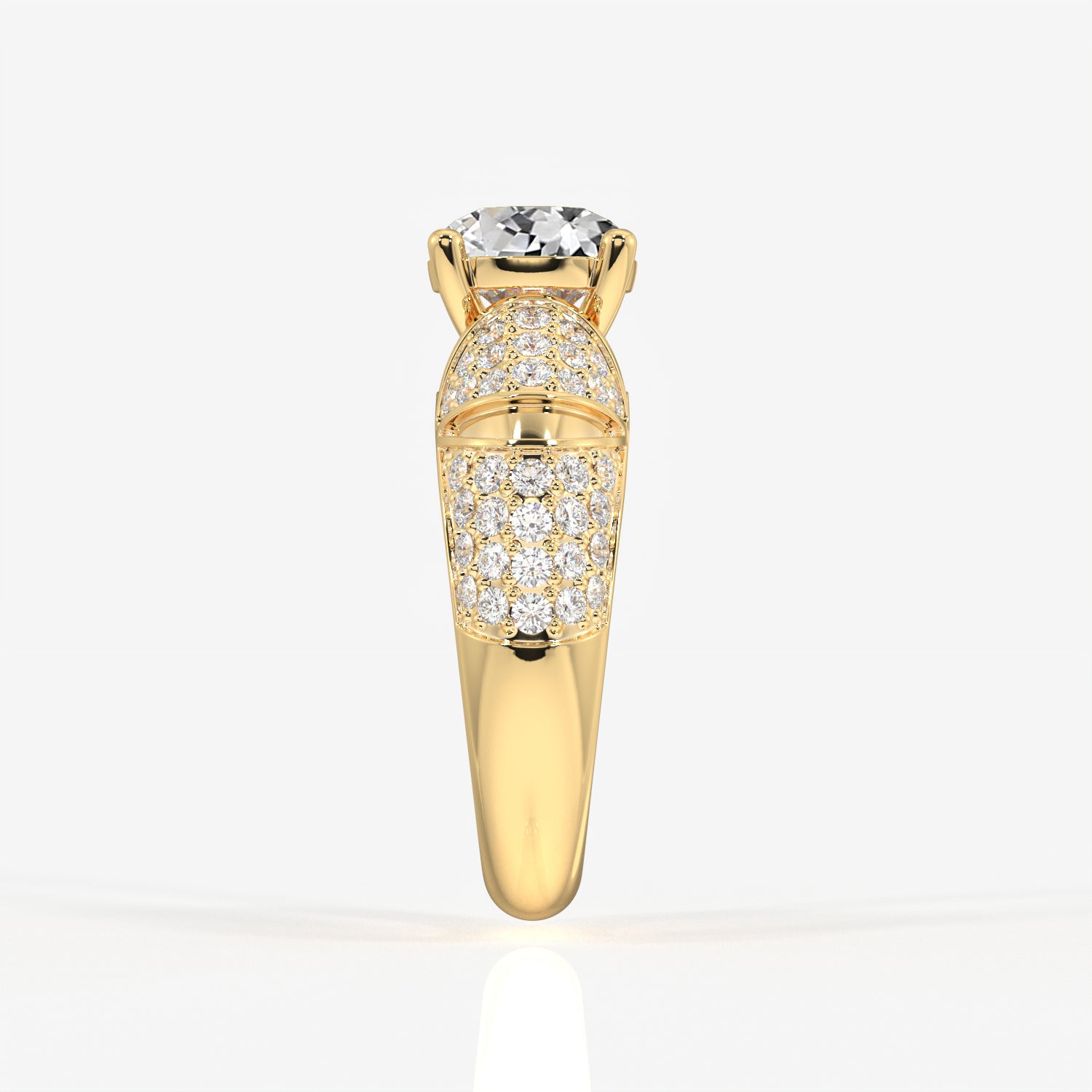 Portuguese Cut Moissanite Diamond Cocktail 14k Gold Rings