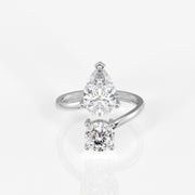 Portuguese Cut Lab Grown Diamond Toi - Et -Moi 9K Gold Ring
