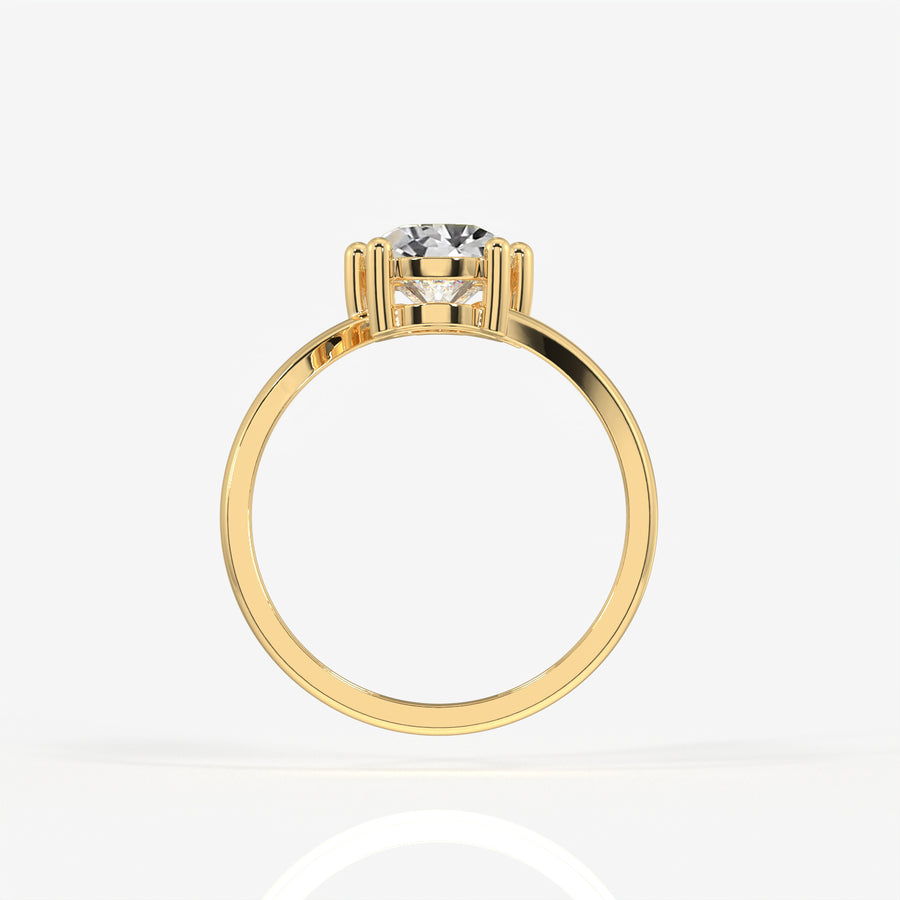 Portuguese Cut Moissanite Diamond Toi - Et - Moi 18K Gold Ring