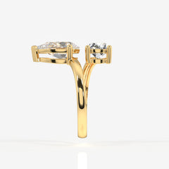 Portuguese Cut Moissanite Diamond Toi Moi 14K Gold Ring