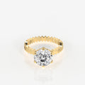 Portuguese Cut Moissanite Diamond Engagement 18K Gold Ring