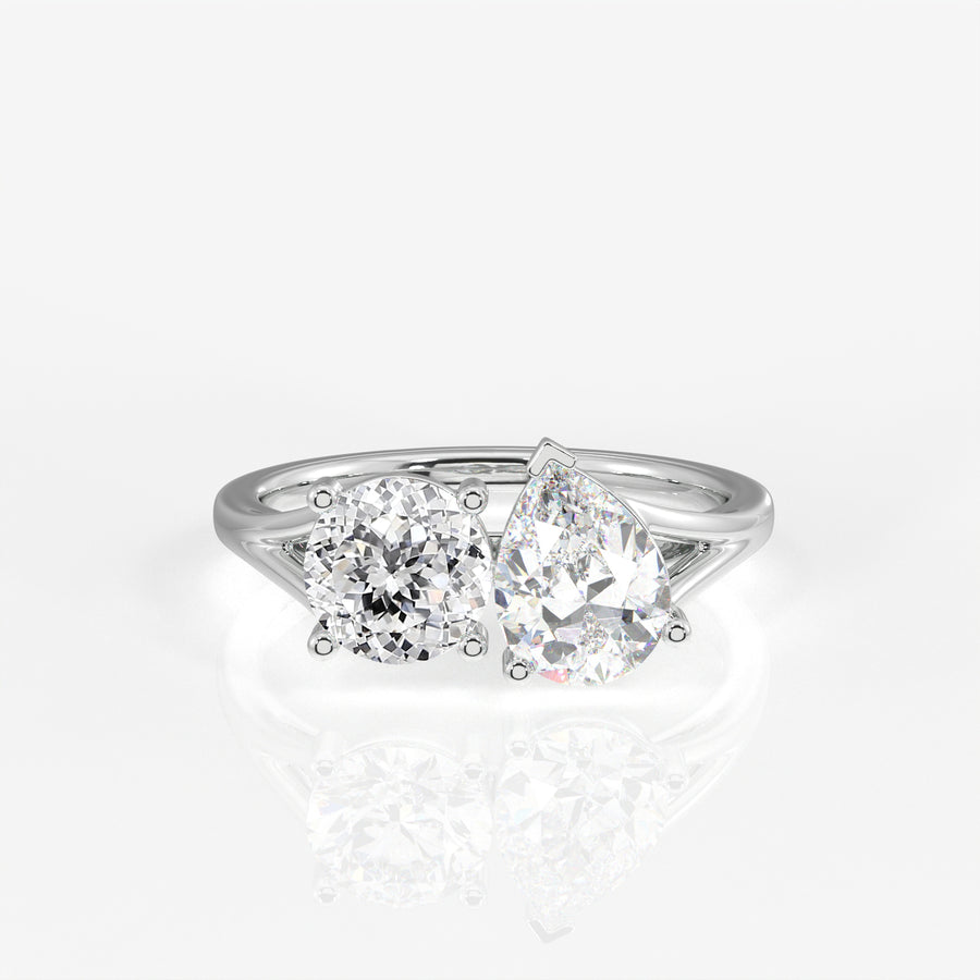 Portuguese Cut Lab Grown Diamond Toi - Et - Moi 18K Gold Ring