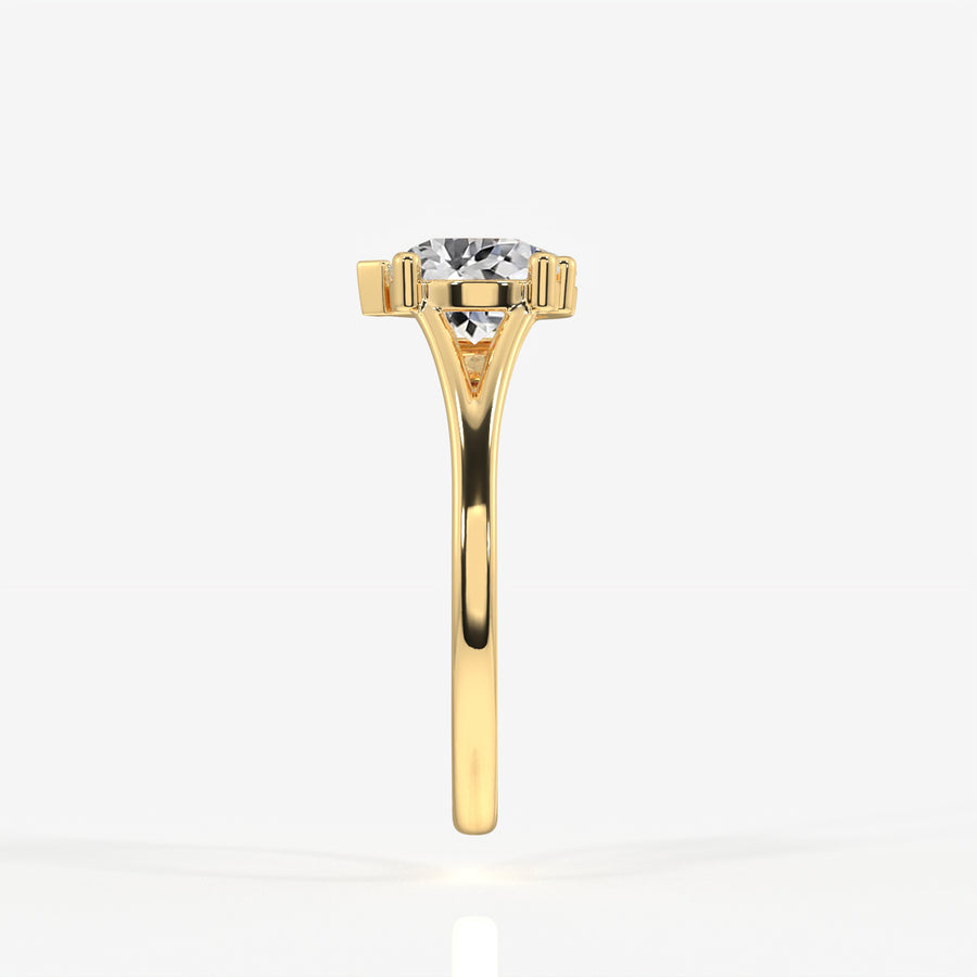 Portuguese Cut Lab Grown Diamond Toi - Et - Moi 18K Gold Ring