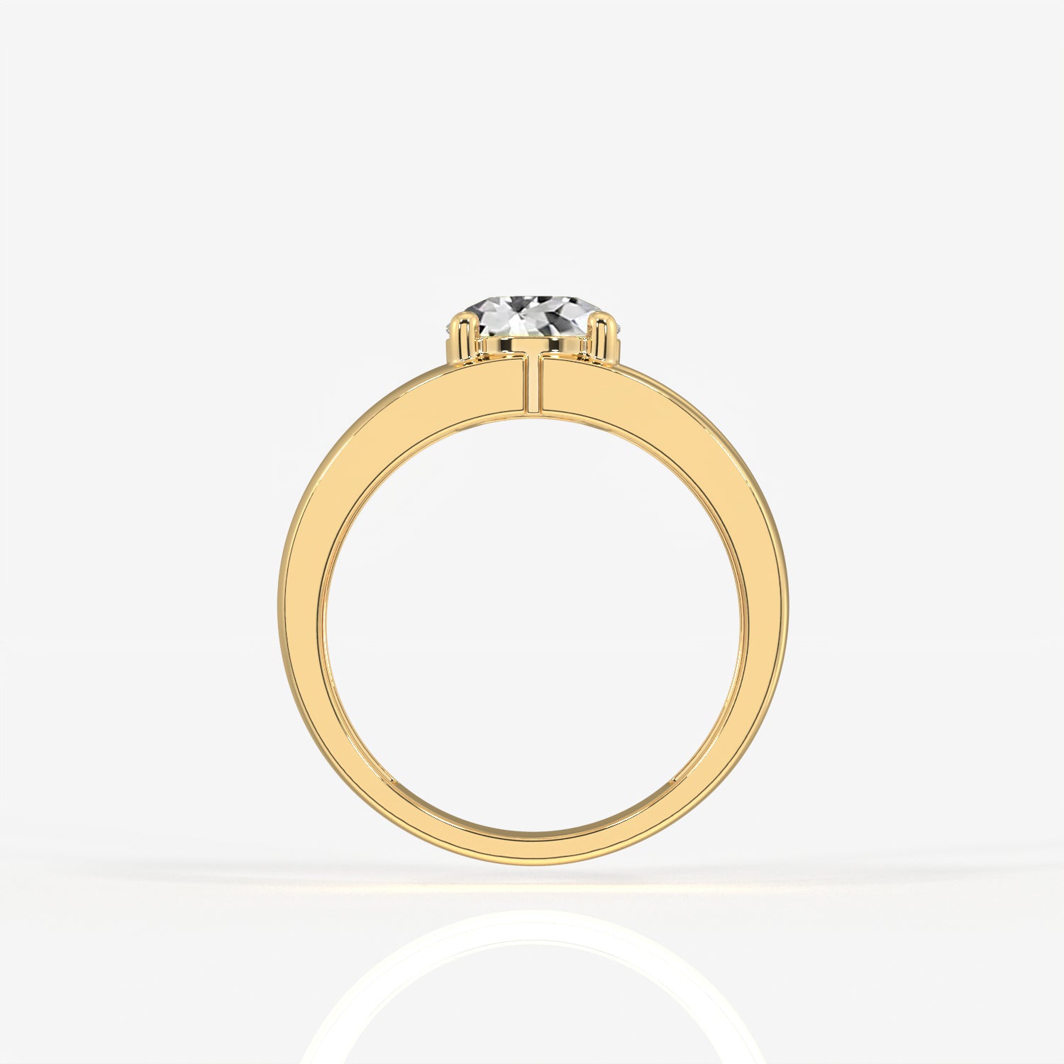 Portuguese Moissanite Diamond, Simple Classic Men's Sterling Silver Ring