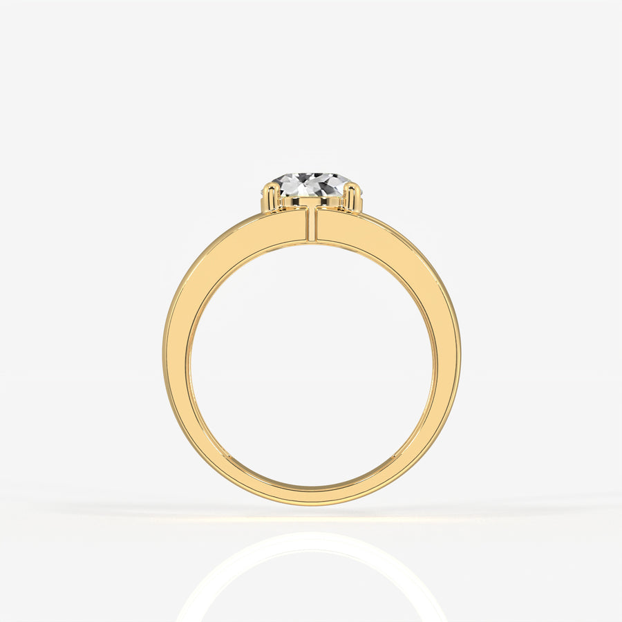Portuguese Moissanite Diamond, Simple Classic Men's Sterling Silver Ring