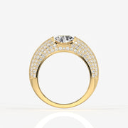 Portuguese Cut Moissanite Diamond, Luxe Accents Men's 18k Gold Ring