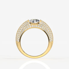 Portuguese Cut Moissanite Diamond, Luxe Accents Men's 18k Gold Ring