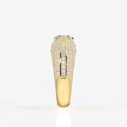 Portuguese Cut Moissanite Diamond, Luxe Accents Men's 18k Gold Ring