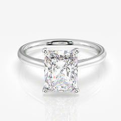 Radiant Cut Moissanite Diamond Solitaire 14k Gold Ring